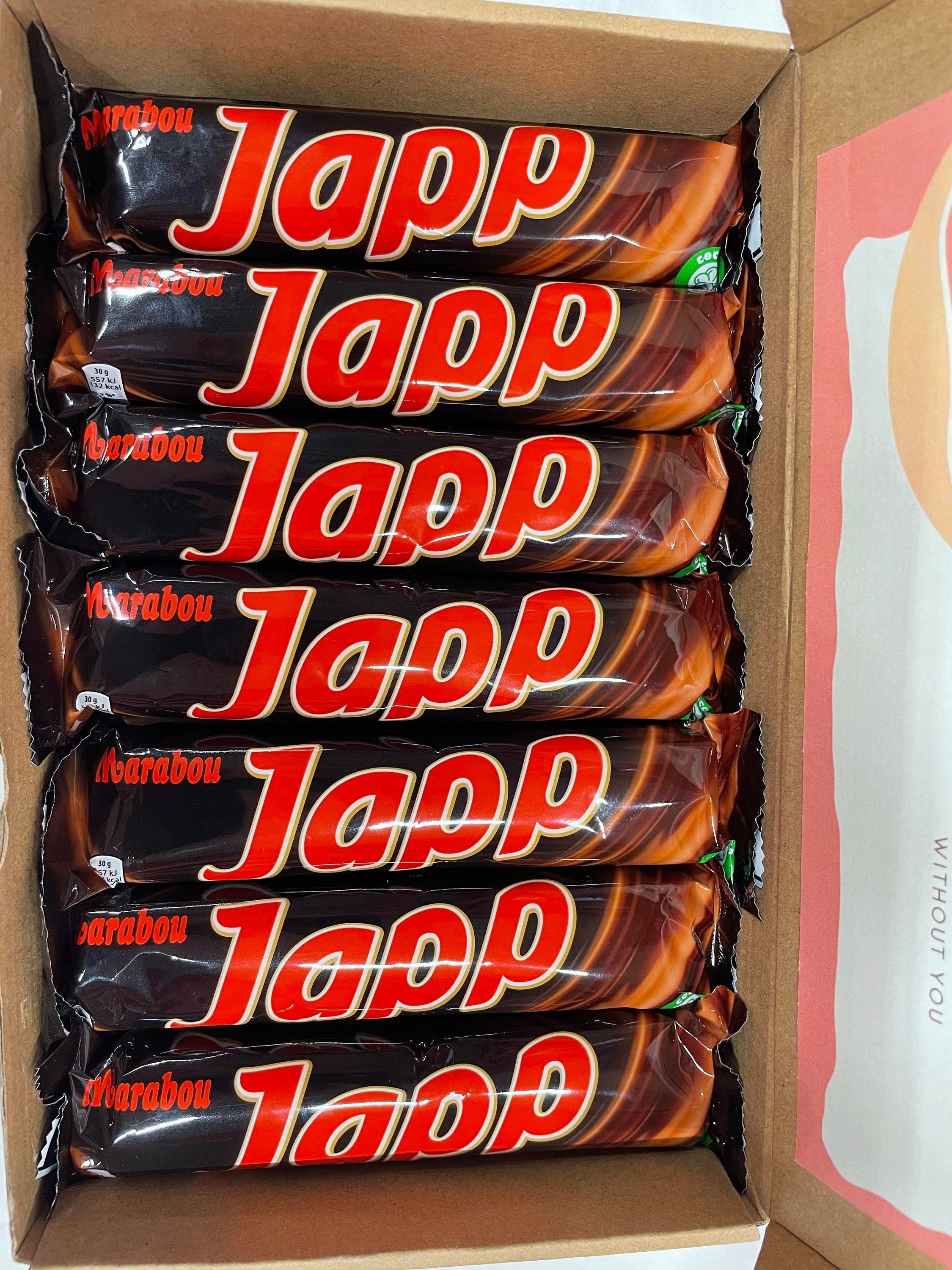 Japp chocolate gift box medium size containing seven 60g double bars