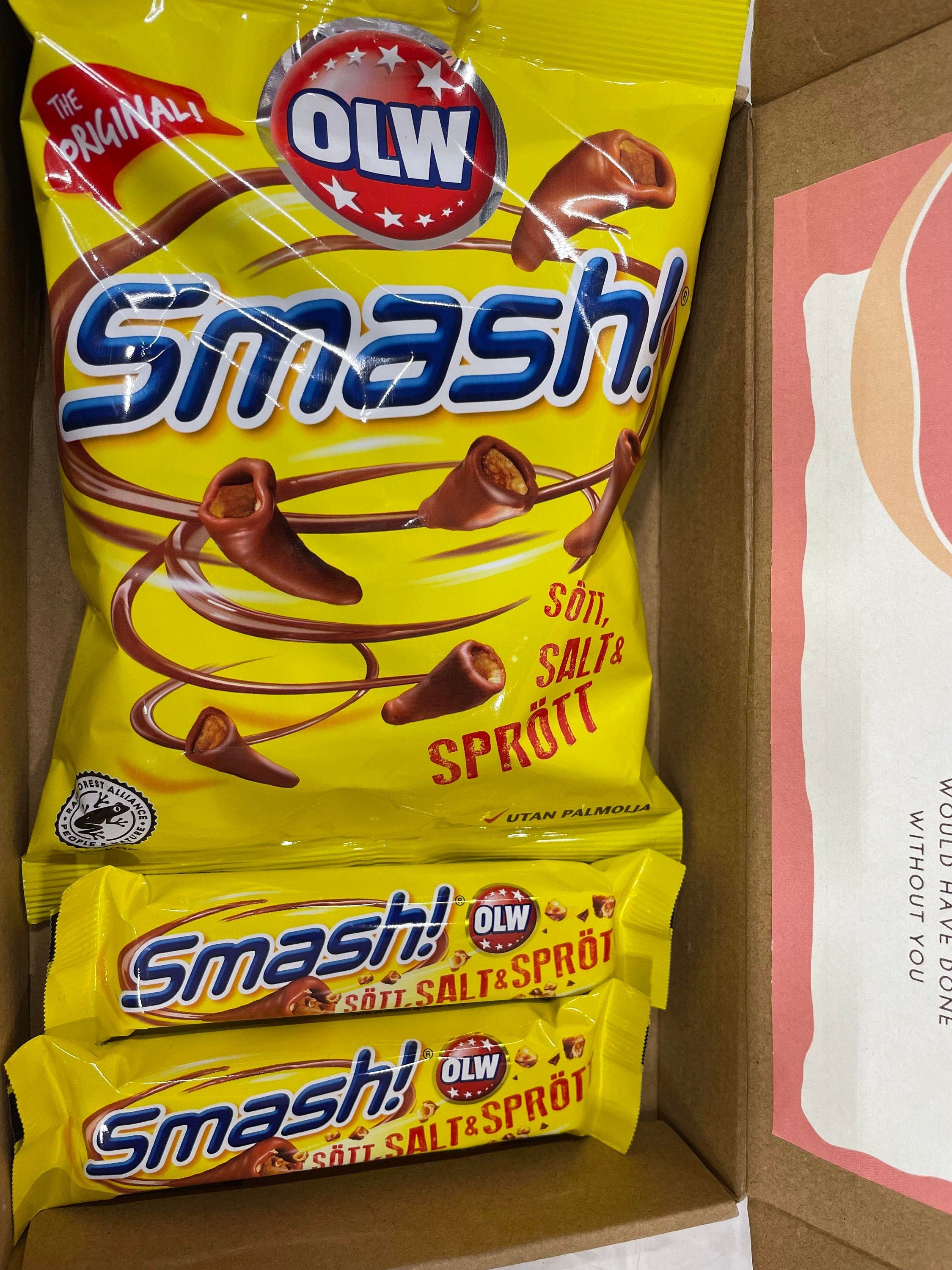 OLW Smash chocolate gift box light size containing one 100g bag and two 34g bars